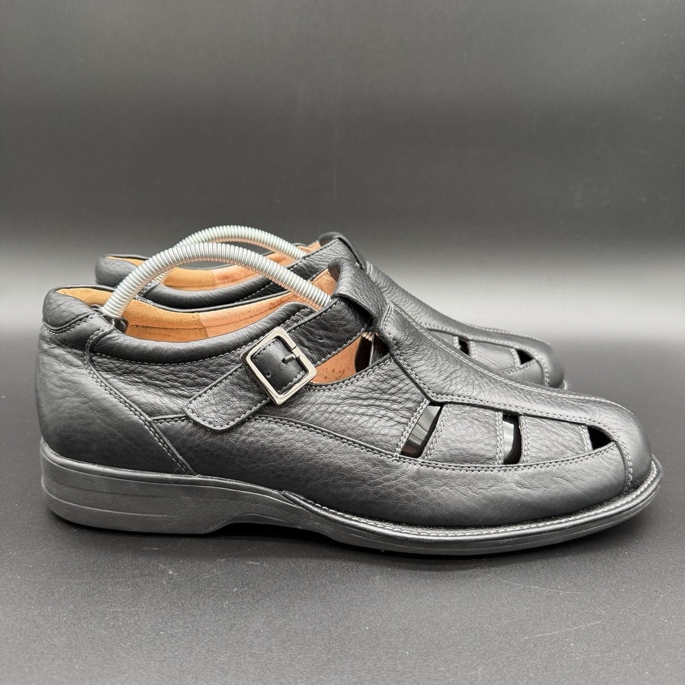 Propet Mens Black Leather Sandals Size 11.5 X3E